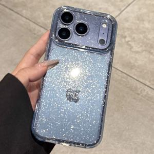 럭셔리 블링 글리터 실리콘 클리어 폰 케이스 아이폰 17 에어 16 15 14 플러스 13 12 17 프로 맥스 17프로 투명 소프트 TPU 커버