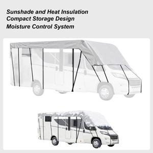 RV 카라반 캠핑 루프 보호 커버 210D 방수 방진 캔버스 자외선 차단 햇빛 가리개 RV 캐노피 커버