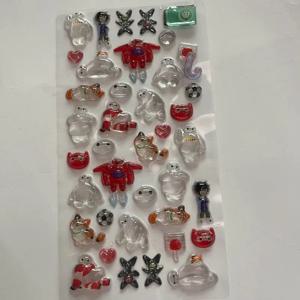 Kawaii 디즈니 빅 히어로 6 베이맥스 3D 릴리프 크리스탈 스티커 크리 에이 티브 만화 학생 보상 스티커 전화 케이스 장식 선물
