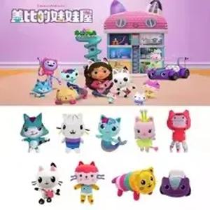 인기 가비 인형 집 봉제 장난감 메르캣 만화 캐릭터 동물 웃는 고양이 자동차 고양이 안고 있는 가비 소녀 인형 어린이 생일 선물