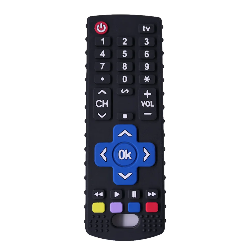 1/2/4PCS 베이비 크라운 리모컨 모양 실리콘 치아발육기 장난감 귀엽고 재미있는 유아용 치아발육기 매일 사용