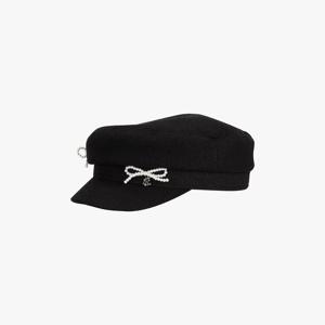 [LIVE]진주 리본 마도로스 햇 (블랙)