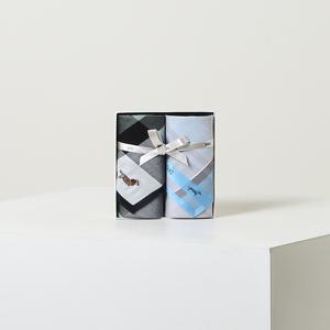 액세서리 [[26SS]] DCHA6E091MU [DAKS[신상]블루 블랙 체크 면 손수건2종세트