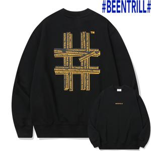 [빈트릴]골드 테이핑 해시태그 맨투맨 BA243RM004