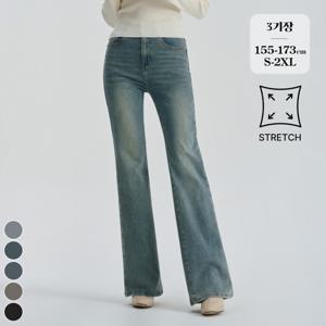 [브리치]  / 여성 스판 밴딩 워싱 부츠컷 데님 팬츠 (J2542)