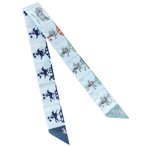 [무료배송/당일출고] 스카프 트윌리 실크 Hermes Parade twilly 아이스블루