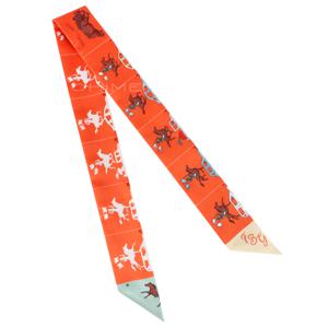 [무료배송/당일출고] 스카프 트윌리 실크 Hermes Parade twilly 오렌지