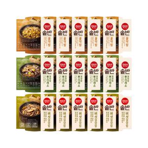 햇반 솥반 베스트 3종 18개 세트 (꿀약밥x6+뿌리채소x6+버섯영양x6)