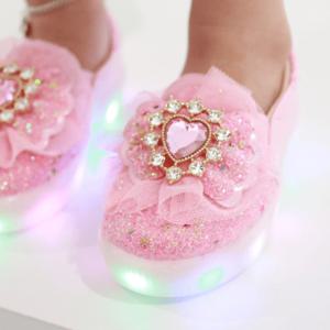 엘리스 하트 큐빅 LED 여아 슬립온