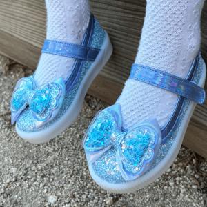 보니타 투명 리본  LED 여아 슬립온