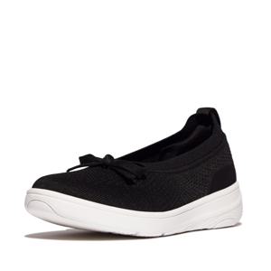 [25SS] 슈퍼-Q V2 니트 리본 블랙 여성 플랫 슬립온