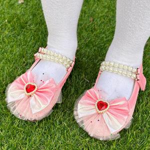 페페 펄 하트 LED 여아 구두