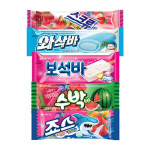 죠스바x10개+스크류바x10개+보석바x10개+수박바x5개+와삭바x5개