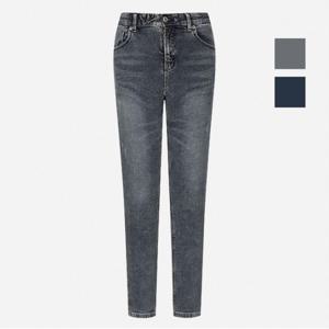 여성 인밴드 기모 크롭 스키니 데님팬츠 (NQI601)