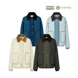 [WOMAN] 코듀로이카라 경량퀼팅 다운점퍼 9104414924