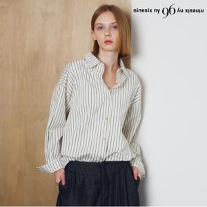 정상가:79,000원 ㅣ 스트라이프 카라넥 버튼업 긴팔 셔츠 (NP3BA022L0)