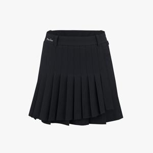 언발 랩 플리츠 스커트 (블랙)