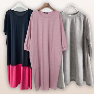 [하프클럽] 봄신상 빅사이즈여성의류 롱 원피스 반팔 긴팔 간절기