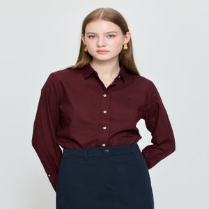 헤지스 여성 [[25FW]] HSSH5DC84D2 [시즌오프][아이코닉] 페더트윌 셔츠 버건디