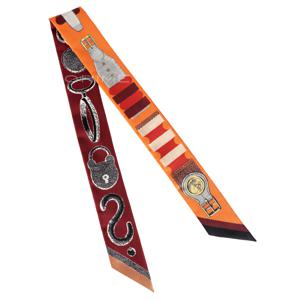 스카프 트윌리 실크 Inventaire Poetique twilly 오렌지/부르고뉴