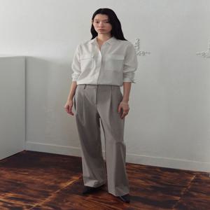 정가198000원 울 백 밴딩 원턱 와이드팬츠 SWWSLQ14700