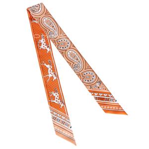 스카프 CHEVL DE COEUR BANDANA TWILLY 트윌리 실크 오렌지