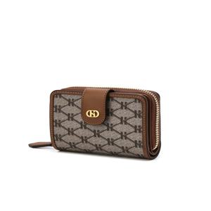 [인기신상]HIWA6E835W1_ 브라운 로고패턴 가죽 여성 지퍼 수납 반지갑