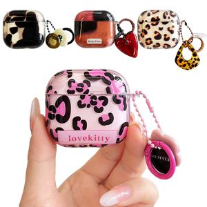 에어팟 4 3 2 1 세대 프로 특이한 호피 투명 컬러 글리터 키링 세트 하드 케이스