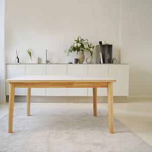 헤이즐 포세린 통세라믹 패밀리 원목 낮은 1400 식탁의자별도