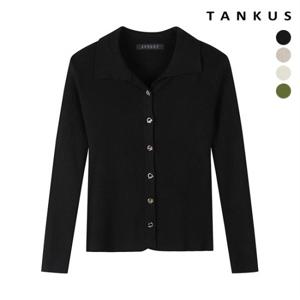 정상가 39,000원 골지 트임 카라 골드 버튼 긴팔 가디건 (TV3CD015L0)