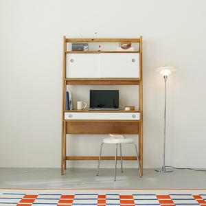 펜슬하우스 브라운하우스 원목 캐비넷 노트북 책상