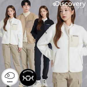 디스커버리 24FW 가격인하 여성 오버핏 자가드 넥리스 플리스 자켓 DWSS32044
