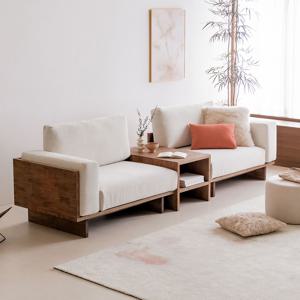 봄소와 [CJ단독] 참이 3.5인용 알파인 패브릭 원목소파+사이드 테이블