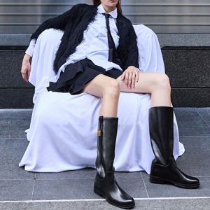 이벳 메탈릭 악센트 니 하이 부츠_2colors CK1-90900143