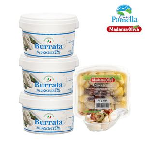 부라타치즈 100g 3개 + 마다마 냉장 마늘절임 300g 1개