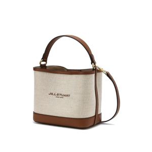 [뉴페이퍼] 아이보리 가죽배색 캔버스 스몰 버킷백 JABA6E648