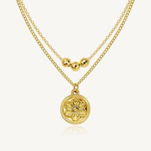 채움 수막새 볼 체인 목걸이 24K 순금 7.5g