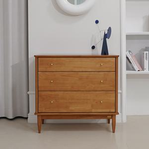 마브로 원목 3단 800 서랍장 화장대_허니브라운착불