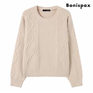 정상가:69,000원 ㅣ 케이블 꽈배기 데일리 긴팔 니트 (XP4KT009L0)