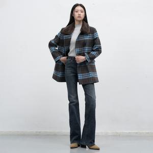 퍼카라 체크 하프 울 코트 [BR] / WBE4L10518