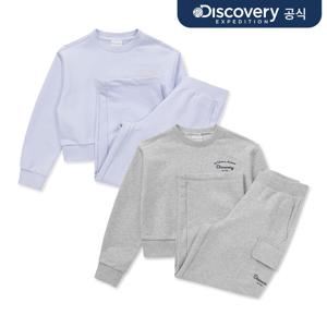 [디스커버리] 여아 로고 맨투맨-팬츠 2SET 2종 택1