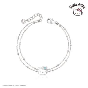 헬로키티주얼리 썸머마린컬렉션 실버 두줄 팔찌 HLSBR348W