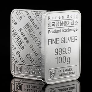 실버 999.9 은테크 투자용 프레스 실버바 순은바 100g 한국금상품거래소