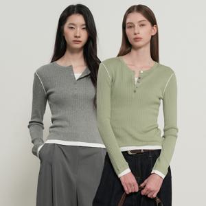 헨리넥 레이어드 니트풀오버 [4COL]/ GF1LKP507