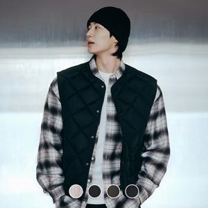 지오다노 남성 V넥/라운드넥 2WAY 다이아몬드 퀼팅 경량 베스트 075915