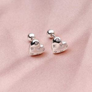 전체 925 실버 장미 하트 피어싱 은 귀걸이