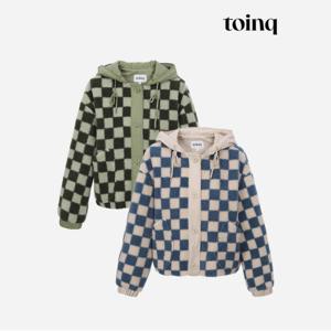 [toinq] 체커보드 숏 후드 점퍼(T239MLT904W)