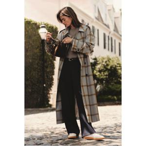 라이트 울 체크 트렌치 코트 (T22F7WCT050WT10LH)