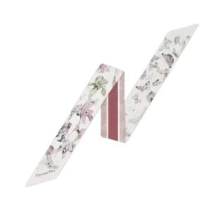 MUST IT_크리스찬 디올 버터플라이 아이리스 미차 실크 머플러 핑크 스카프 61IRF106I644 415