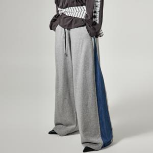 P3747 데님 배색 트레이닝 팬츠